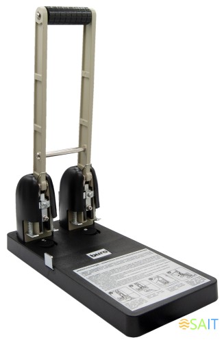 Дырокол Buro Force макс.:150лист. пластик черный отв.:2 с линейкой