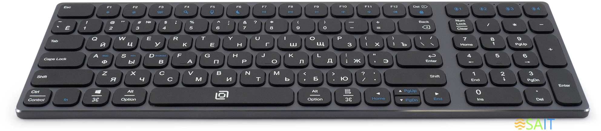 Клавиатура Оклик K767W серый/черный USB беспроводная BT/Radio slim Multimedia (2002135)