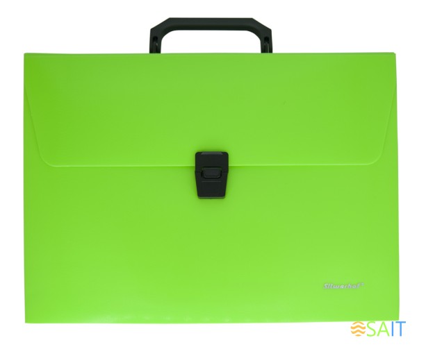 Портфель Silwerhof 322715-01 1 отдел. A4 пластик зеленый неон