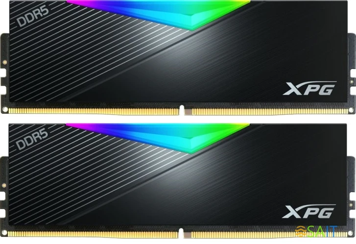 Память DDR5 2x32GB 6000MHz A-Data AX5U6000C3032G-DCLARBK XPG Lancer RGB RTL Gaming PC5-48000 CL30 DIMM 288-pin 1.35В kit dual rank с радиатором Ret