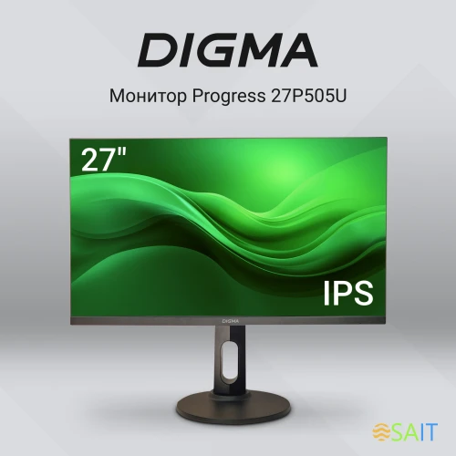Монитор Digma 27" Progress 27P505U черный IPS LED 16:9 HDMI M/M матовая HAS Piv 350cd 178гр/178гр 3840x2160 60Hz FreeSync DP 4K 6.05кг