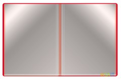 Папка с 100 прозр.вклад. Бюрократ -BPVN100RED A4 пластик 0.8мм торц.карм с бум. встав красный