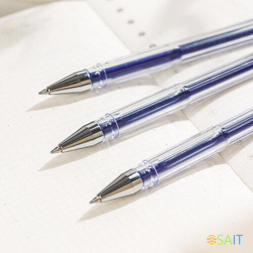 Ручка гелев. Deli EveryU EG82-BL прозрачный d=0.7мм син. черн. 1стерж. кругл.