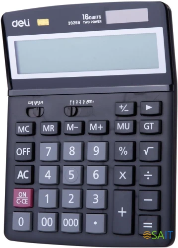 Калькулятор настольный Deli E39259 черный 16-разр.