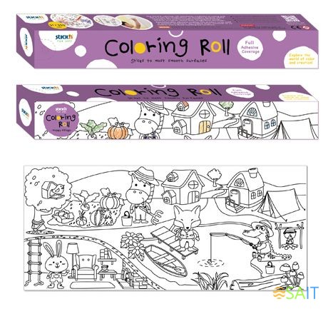 Ролик самоклеящийся для раскрашивания Stick`n 29006 310x3550мм 1цв.в упак. деревня