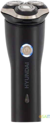 Бритва роторная Hyundai H-SH8090 реж.эл.:3 питан.:аккум. черный/золотистый
