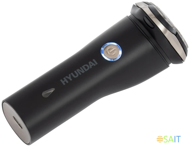 Бритва роторная Hyundai H-SH8090 реж.эл.:3 питан.:аккум. черный/золотистый