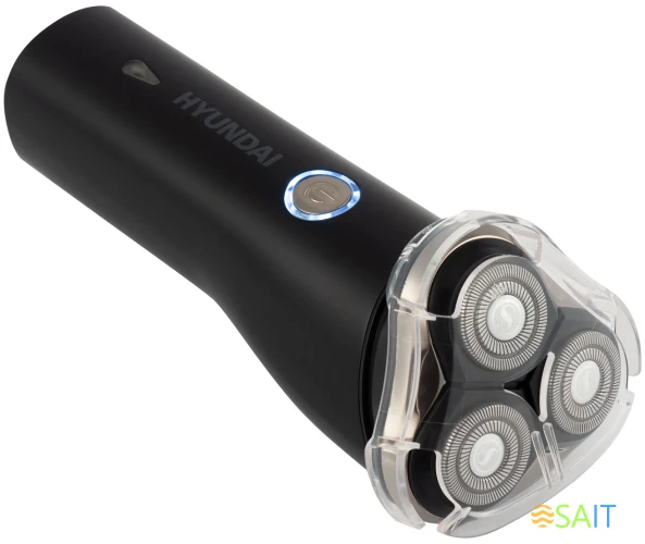 Бритва роторная Hyundai H-SH8090 реж.эл.:3 питан.:аккум. черный/золотистый
