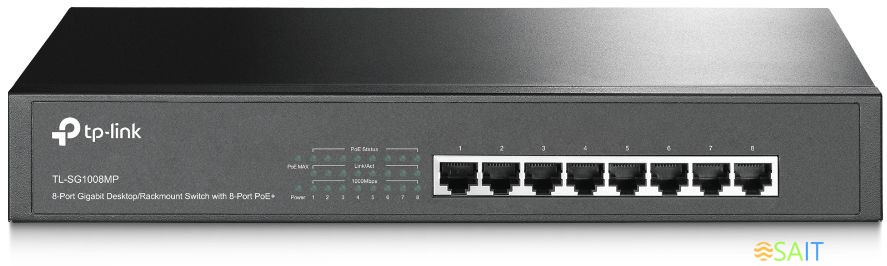 Коммутатор TP-Link TL-SG1008MP (L2) 8x1Гбит/с 8PoE+ 126W неуправляемый