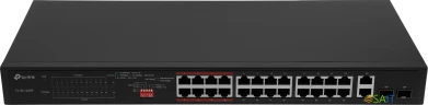 Коммутатор TP-Link TL-SL1226P (L2) 24x100Мбит/с 2x1Гбит/с 2xКомбо(1000BASE-T/SFP) 24PoE+ 250W неуправляемый