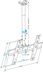 Кронштейн для телевизора Holder PR-101-B черный 32"-65" макс.60кг потолочный фиксированный