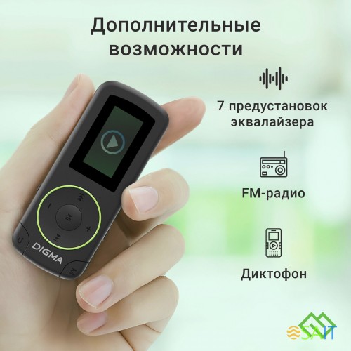 Плеер Flash Digma R4 8Gb черный/0.8"/FM/microSDHC/clip