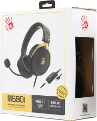 Наушники с микрофоном A4Tech Bloody M590i желтый/серый 1м мониторные USB оголовье (M590I SPORTS LIME)