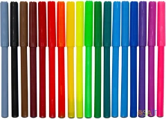 Фломастеры Silwerhof Eco 7.2мм 125мм круг. Вентилируемый 18цв. пакет с европодвесом