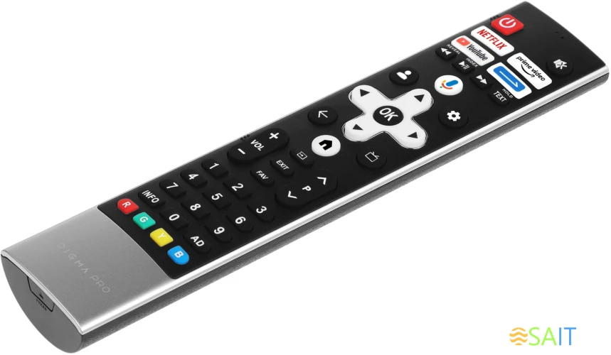 Телевизор QLED Digma Pro 65" QLED 65L Google TV Frameless черный/серебристый 4K Ultra HD 120Hz HSR DVB-T DVB-T2 DVB-C DVB-S DVB-S2 USB WiFi Smart TV