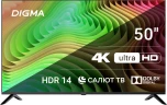 Телевизор LED Digma 50" DM-LED50UBB40 Салют ТВ Frameless Metal черный 4K Ultra HD 60Hz DVB-T DVB-T2 DVB-C DVB-S DVB-S2 USB WiFi Smart TV