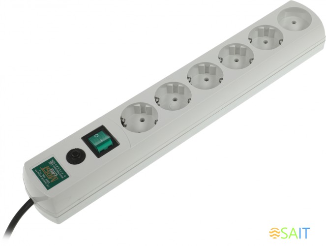 Сетевой фильтр Most LRG 1.6м (6 розеток) белый (пакет ПЭ)