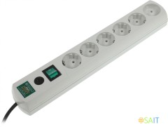 Сетевой фильтр Most LRG 1.6м (6 розеток) белый (пакет ПЭ)