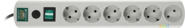 Сетевой фильтр Most LRG 1.6м (6 розеток) белый (пакет ПЭ)