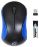 Мышь Оклик 605SW черный/синий оптическая 1200dpi беспров. USB для ноутбука 3but (384109)