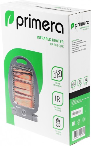 Обогреватель кварцевый Primera IRP-802-QTK 800Вт серый