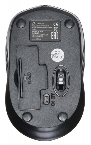 Мышь Оклик 475MW черный/серый оптическая 1000dpi беспров. USB для ноутбука 3but (945829)