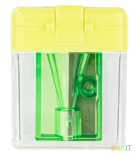 Точилка для карандашей ручная Deli E0574 Cubic 1 отверстие пластик ассорти дисплей