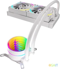 Система водяного охлаждения Formula Oasis L240 ARGB Soc-AM5/AM4/1200/2066/1700/1851 белый 4-pin 1-27.2dB Al+Cu 310W Ret (OASIS L240 ARGB WH)