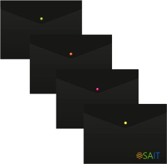 Конверт на кнопке Бюрократ Black Opal BLPK803A4/1 A4 пластик 0.18мм черный (упак.:4шт)