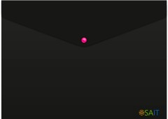 Конверт на кнопке Бюрократ Black Opal BLPK803A4/1 A4 пластик 0.18мм черный (упак.:4шт)