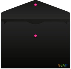 Конверт на кнопке Бюрократ Black Opal BLPK803A4/1 A4 пластик 0.18мм черный (упак.:4шт)