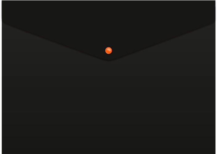 Конверт на кнопке Бюрократ Black Opal BLPK803A4/1 A4 пластик 0.18мм черный (упак.:4шт)