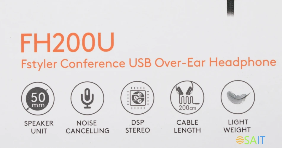 Наушники с микрофоном A4Tech Fstyler FH200U серый/синий 2м накладные USB оголовье (FH200U BLUE)