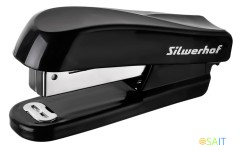 Степлер Silwerhof 24/6 (20листов) черный 50скоб пластик закрытый коробка