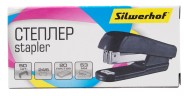 Степлер Silwerhof 24/6 (20листов) черный 50скоб пластик закрытый коробка