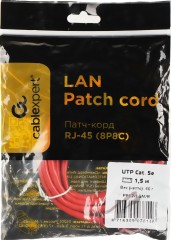 Патч-корд Premier PP12-1.5M/R 1000Гбит/с UTP 4 пары cat.5E CCA molded 1.5м красный RJ-45 (m)-RJ-45 (m)