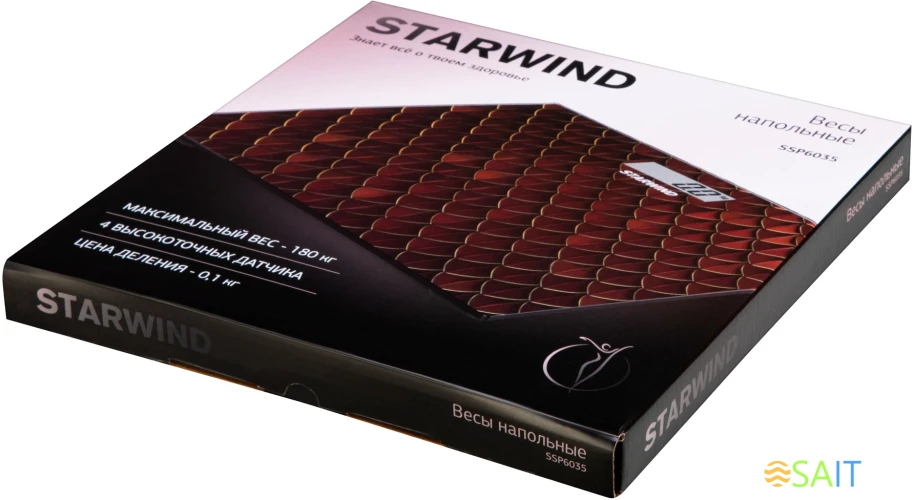 Весы напольные электронные Starwind SSP6035 макс.180кг рисунок/красный