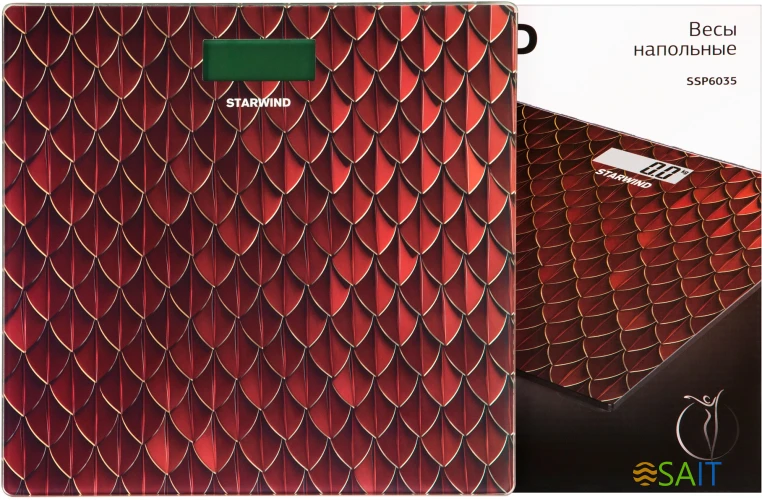 Весы напольные электронные Starwind SSP6035 макс.180кг рисунок/красный