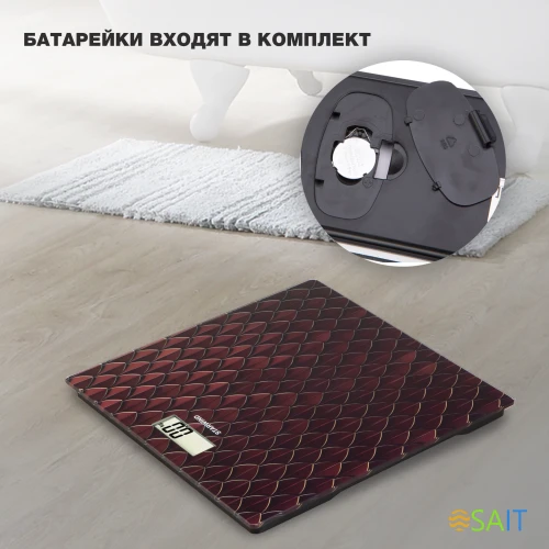 Весы напольные электронные Starwind SSP6035 макс.180кг рисунок/красный