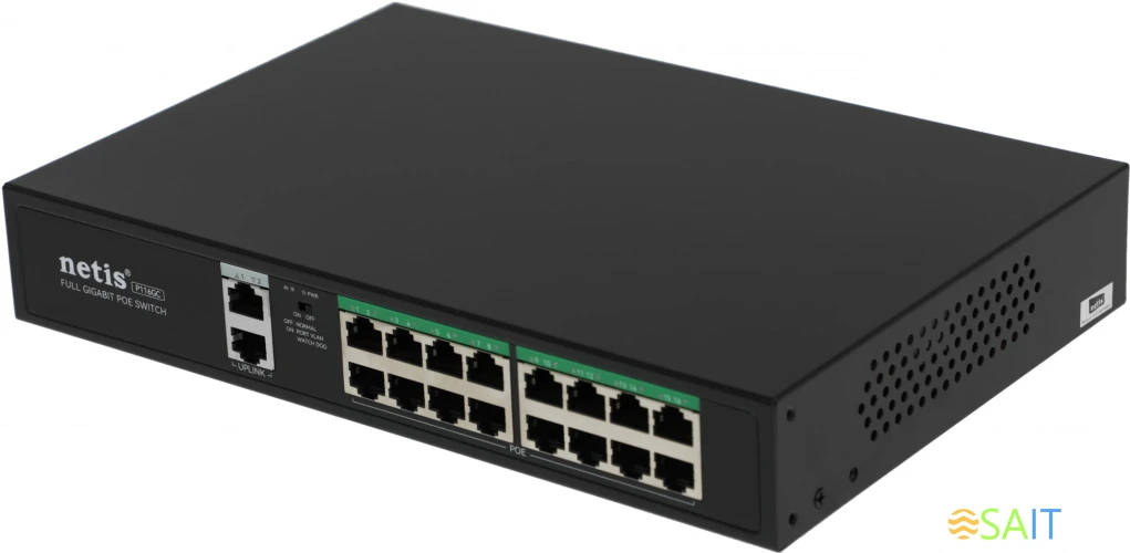 Коммутатор Netis P116GC (L2) 18x1Гбит/с 16PoE+ 240W неуправляемый