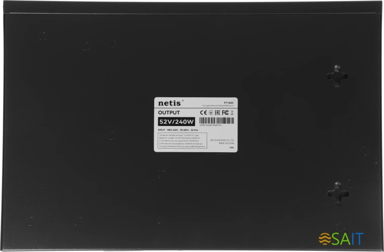 Коммутатор Netis P116GC (L2) 18x1Гбит/с 16PoE+ 240W неуправляемый