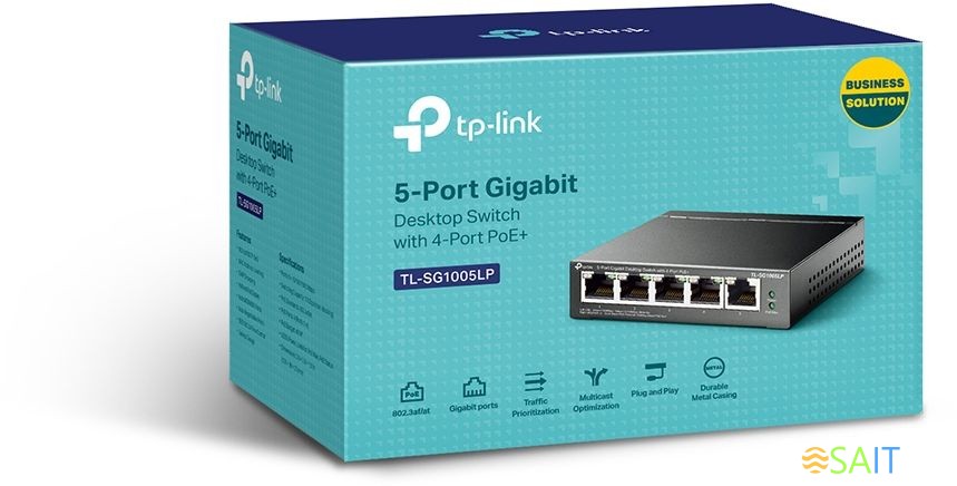 Коммутатор TP-Link TL-SG1005LP (L2) 5x1Гбит/с 4PoE+ 40W неуправляемый