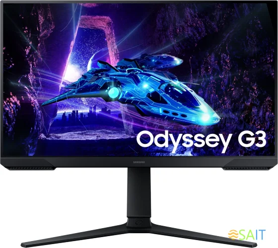 Монитор Samsung 24" Odyssey G3 S24DG300EIXCI черный VA LED 16:9 HDMI матовая HAS Piv 250cd 178гр/178гр 1920x1080 180Hz FreeSync DP FHD 3.9кг