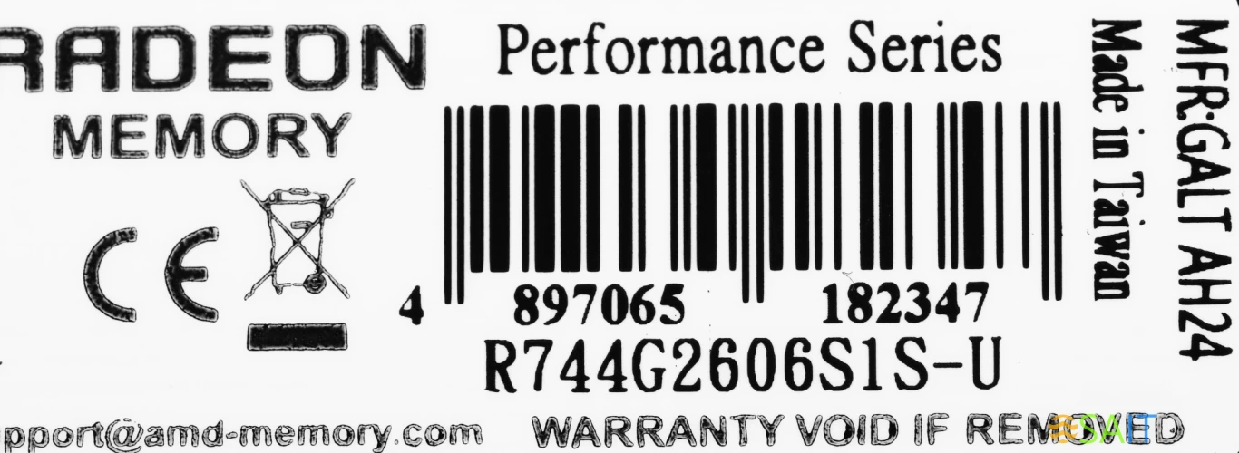 Память DDR4 4Gb 2666MHz AMD R744G2606S1S-U Radeon R7 Performance Series RTL PC4-21300 CL16 SO-DIMM 260-pin 1.2В Ret