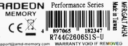 Память DDR4 4Gb 2666MHz AMD R744G2606S1S-U Radeon R7 Performance Series RTL PC4-21300 CL16 SO-DIMM 260-pin 1.2В Ret