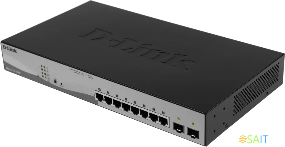 Коммутатор D-Link DGS-1210-10MP/F3A (L2) 8x1Гбит/с 2SFP 8PoE 130W настраиваемый