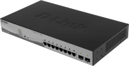 Коммутатор D-Link DGS-1210-10MP/F3A (L2) 8x1Гбит/с 2SFP 8PoE 130W настраиваемый