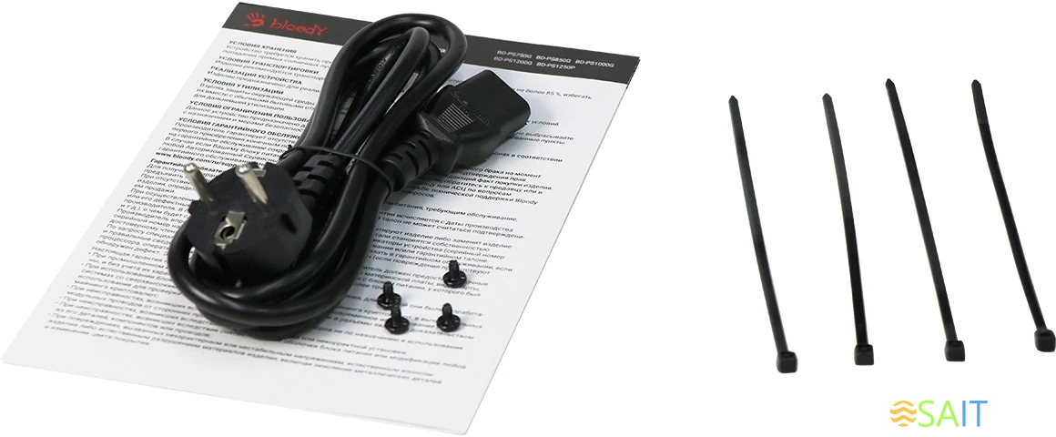 Блок питания Bloody ATX 1250W BD-PS1250P 80+ platinum (20+4pin) APFC 140mm fan 12xSATA Cab Manag RTL