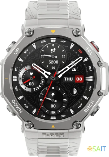 Смарт-часы Amazfit T-Rex 3 A2323 48.5мм 1.5" AMOLED корп.серый рем.серый разм.брасл.:145-210мм (6970100377811)