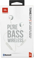 Гарнитура вкладыши JBL Tune 215BT белый беспроводные bluetooth шейный обод (JBLT215BTWHT)